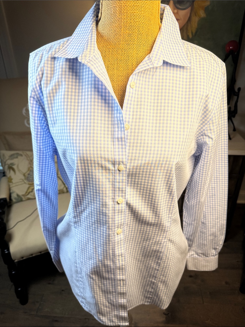 Brooks Brothers Light Blue and White Gingham Shirt